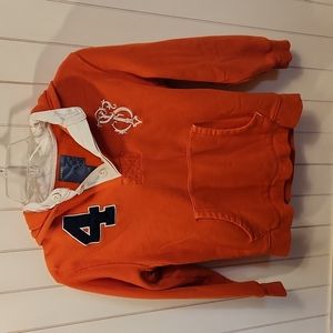 Old Navy Long Sleeve Hooded Pullover Orange - Boys (8) Medium
